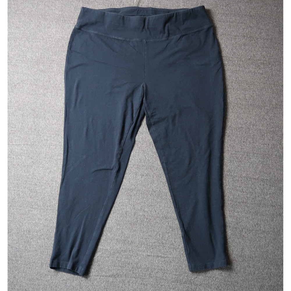 Diane Gilman DG Lux Sport Leggings Womens 1X Black Cropped Cotton High Rise